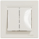 Выключатель двухклавишный SCHNEIDER Asfora крем с рамкой EPH0300123