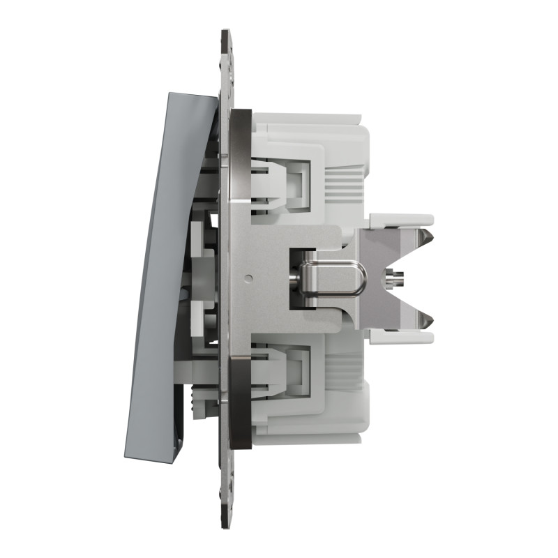 Вимикач двоклавішний SCHNEIDER Asfora сталь EPH0300162