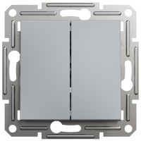 Выключатель двухклавишный SCHNEIDER Asfora сталь EPH0300162