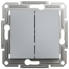 Выключатель двухклавишный SCHNEIDER Asfora сталь EPH0300162