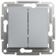 Выключатель двухклавишный SCHNEIDER Asfora сталь EPH0300162