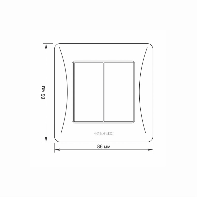 Выключатель двухклавишный VIDEX BINERA белый VF-BNSW2-W