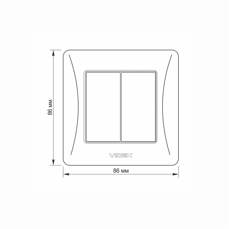 Выключатель двухклавишный VIDEX Binera графит VF-BNSW2-BG