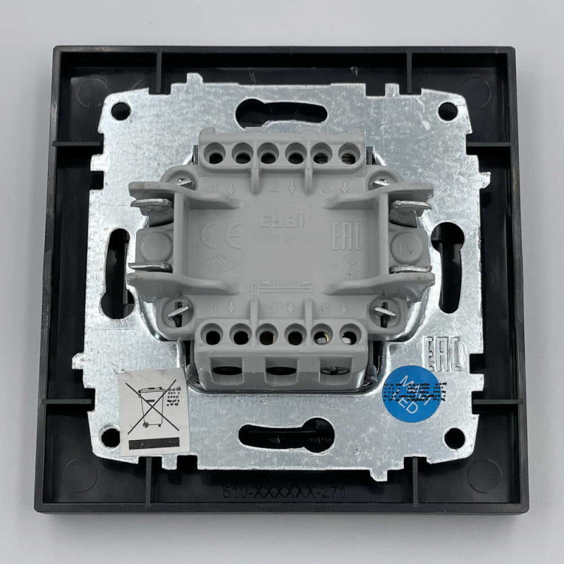 Вимикач EL-BI VEGA антрацит матовий 1-кл з підсвіткою ( 510-016700-201 )