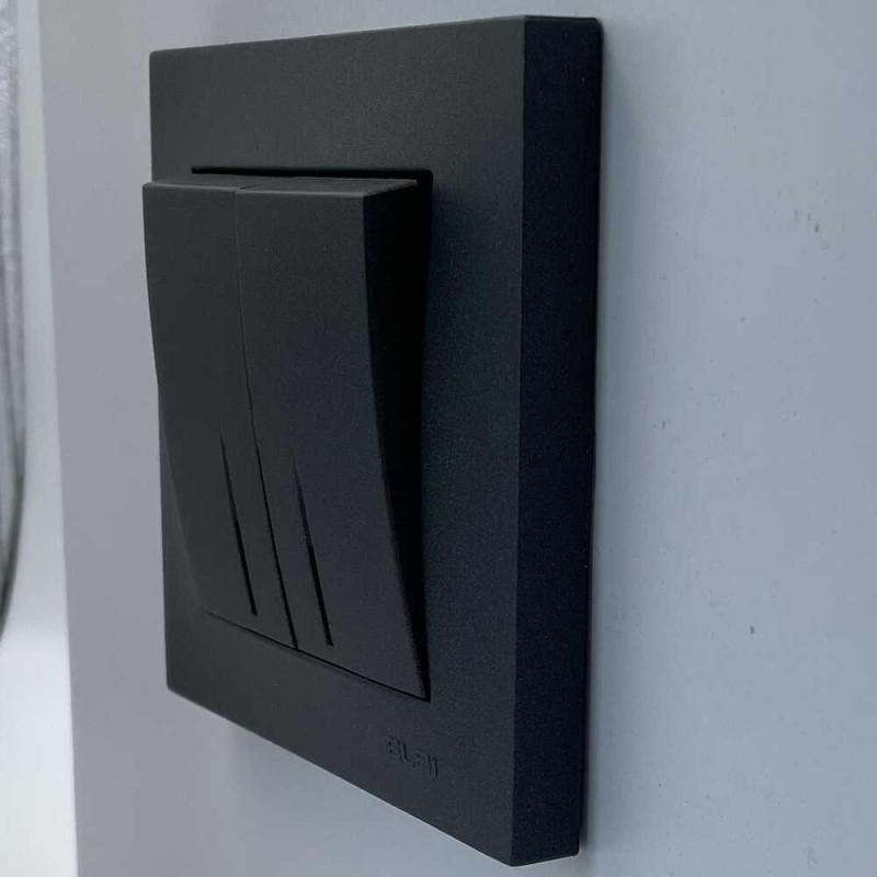 Вимикач EL-BI VEGA антрацит матовий 2-кл з підсвіткою ( 510-016700-203 )