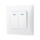 Выключатель двухклавишный с подсветкой VIDEX BINERA белый VF-BNSW2L-W