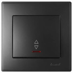 Выключатель 1-й проходной с подсветкой антрацит 705-4242-114 LESYA