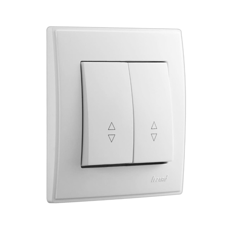 Выключатель двухклавишный проходной LEZARD Lesya белый 705-0202-106