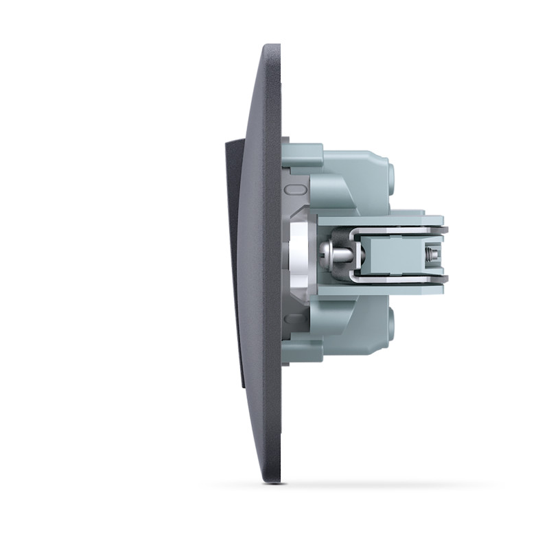 Выключатель двухклавишный проходной VIDEX Binera графит VF-BNSW2P-BG