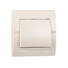 Выключатель одноклавишный LEZARD Deriy жемчужно-белый 702-3030-100