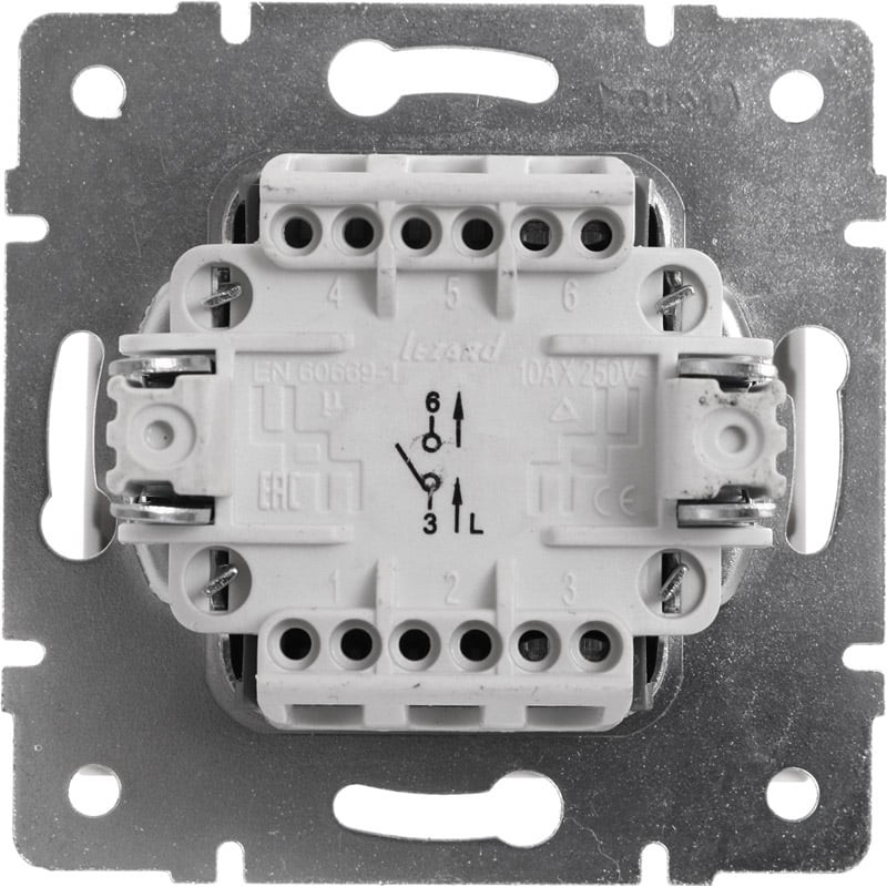 Выключатель одноклавишный LEZARD Rain белый 703-0288-100