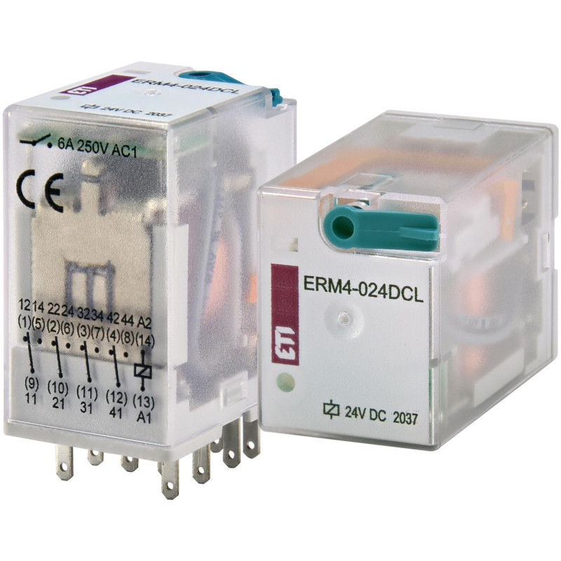 Реле промежуточное электромеханическое ERM4-024DCL 4p ETI (2473007)