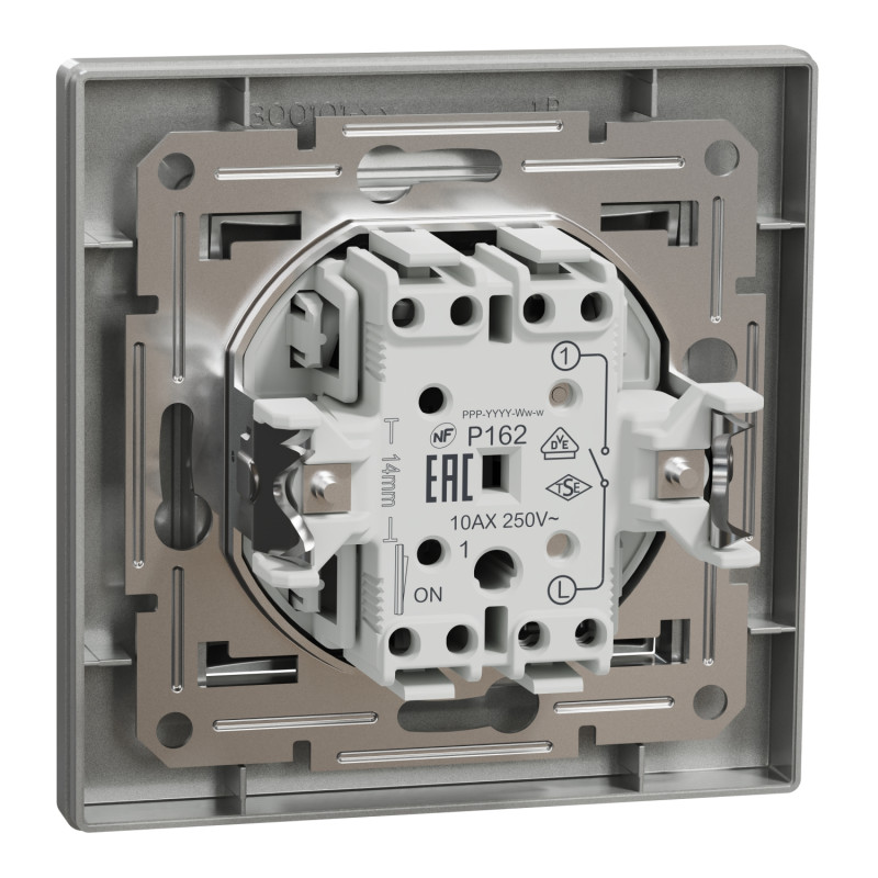 Выключатель одноклавишный SCHNEIDER Asfora алюминий EPH0100161