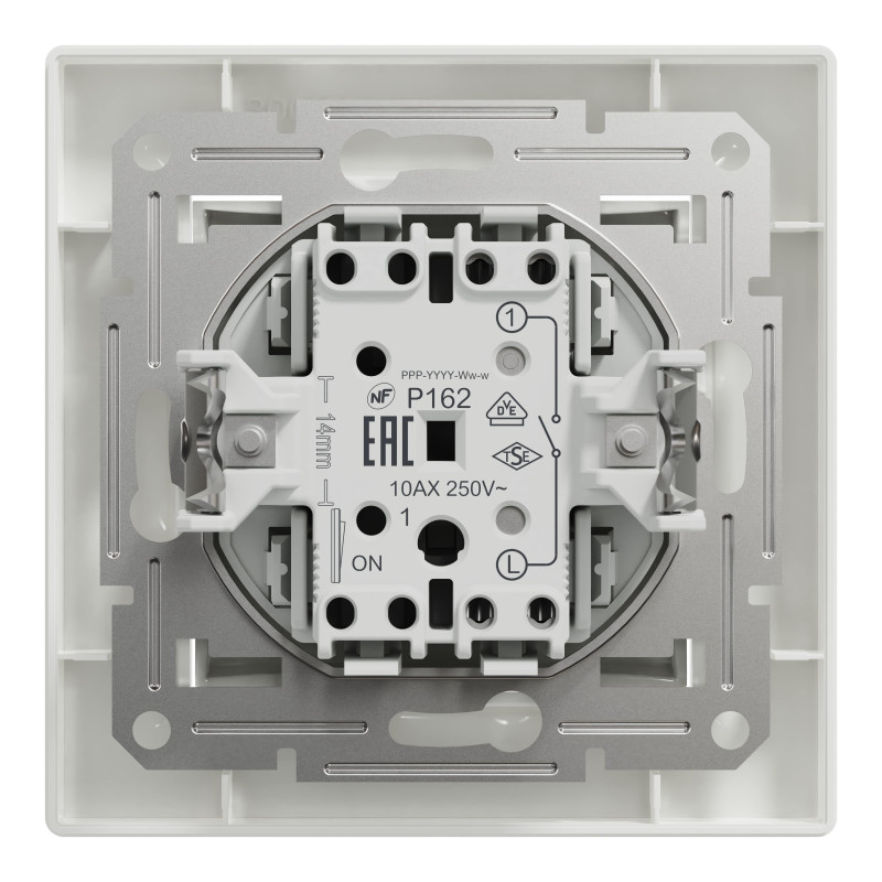 Выключатель одноклавишный SCHNEIDER Asfora белый с рамкой EPH0100121