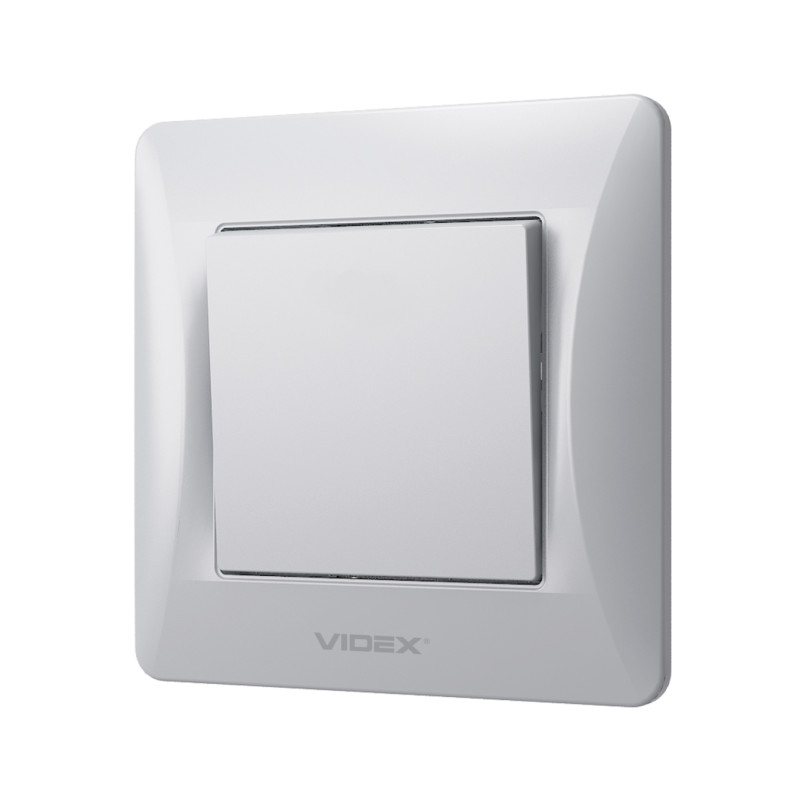 Выключатель одноклавишный VIDEX Binera серебряный шёлк VF-BNSW1-SS