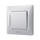 Выключатель одноклавишный VIDEX Binera серебряный шёлк VF-BNSW1-SS