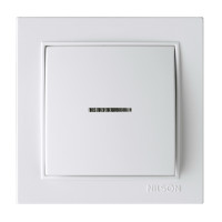 Выключатель одноклавишный с подсветкой NILSON Thor белый 27111002