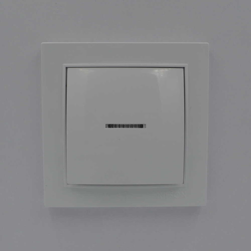 Выключатель одноклавишный с подсветкой NILSON Thor белый 27111002