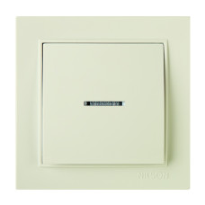 Выключатель одноклавишный с подсветкой NILSON Thor крем 27121002
