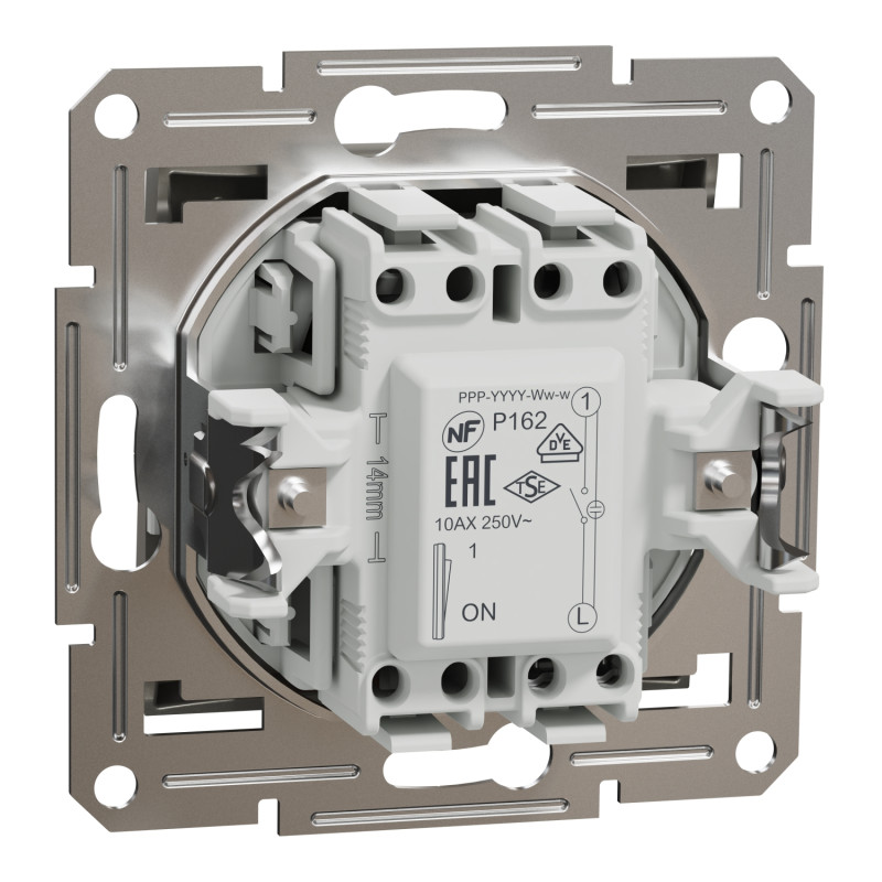 Выключатель одноклавишный с подсветкой SCHNEIDER Asfora бронза EPH1400169