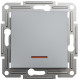 Выключатель одноклавишный с подсветкой SCHNEIDER Asfora сталь EPH1400162
