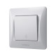 Выключатель одноклавишный проходной VIDEX Binera серебряный шёлк VF-BNSW1P-SS