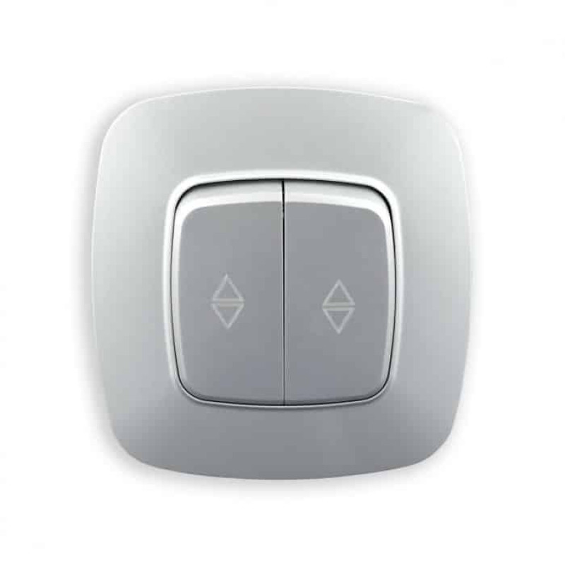 Вимикач вбудований 2-клавішний прохідний 10А 250V срібло ELA (112-007-0016-020) Horoz Electric