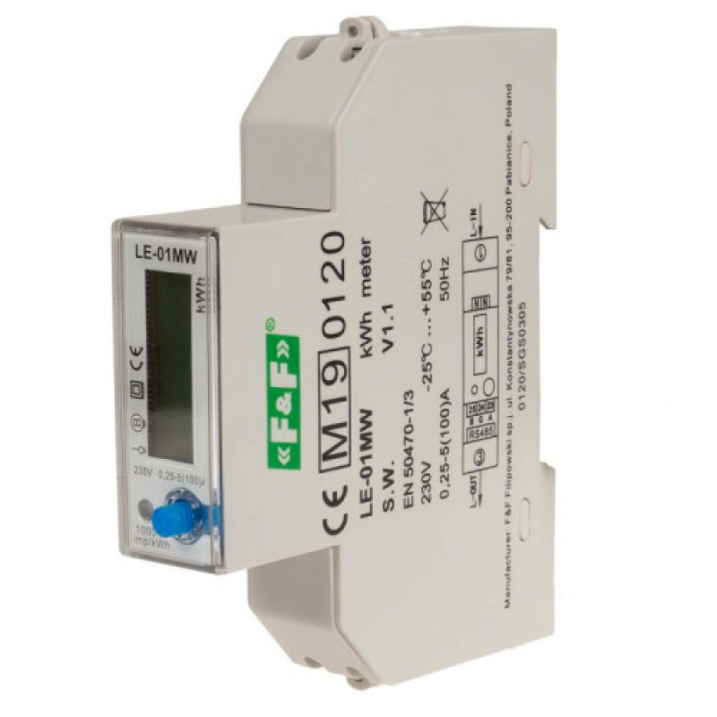 Счетчик электроэнергии LE-01MW 230 В 100 А F&F