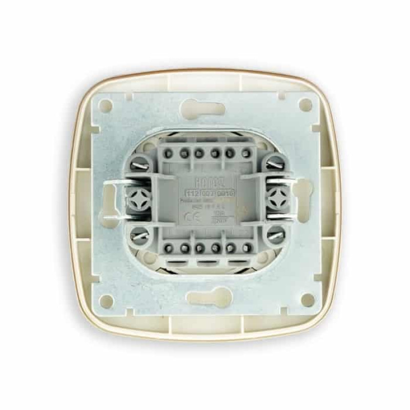 Вимикач вбудований 2-клавішний прохідний 10А 250V білий ELA (112-007-0016-010) Horoz Electric