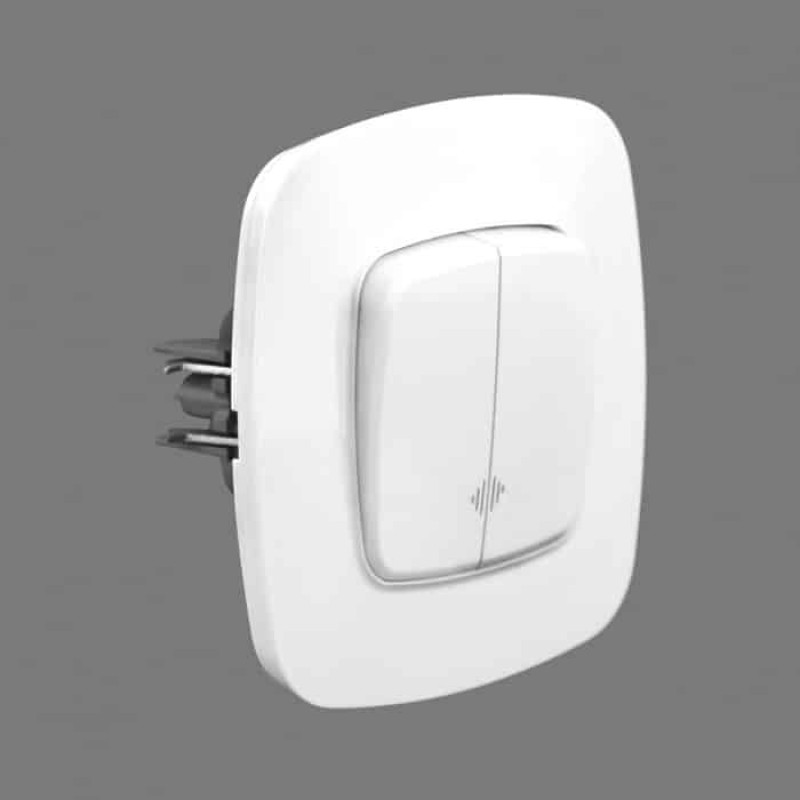 Вимикач вбудований 2-клавішний з підсвіткою 10А 250V білий ELA (112-007-0004-010) Horoz Electric