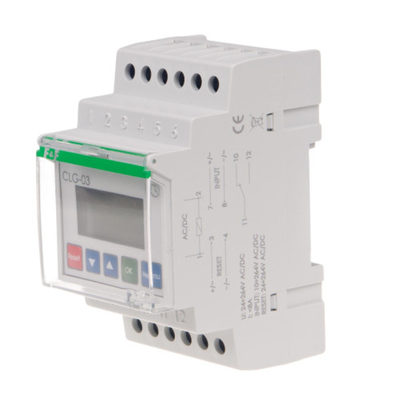 Счетчик времени работы CLG-03 24÷264 В AC/DC 8 A F&F