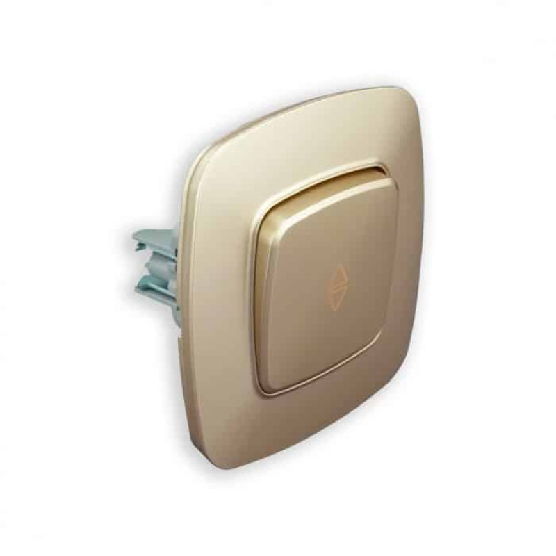 Выключатель встроенный 1-клавишный проходной 10А 250V золотой ELA (112-007-0015-030) Horoz Electric