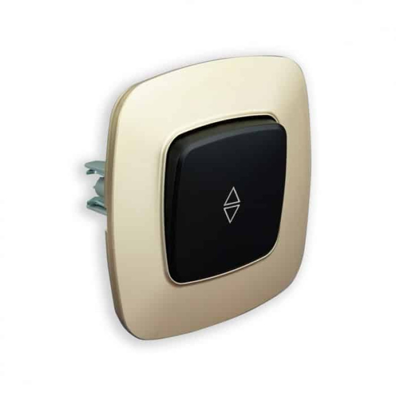 Выключатель встроенный 1-клавишный проходной 10А 250V золотой+черный ELA (112-007-0015-040) Horoz