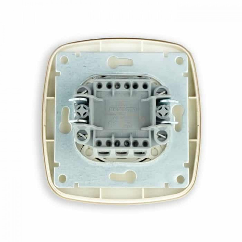 Выключатель встроенный 1-клавишный с подсветкой 10А 250V золотой черный ELA (112-007-0003-040) Horoz