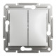 Выключатель проходной двухклавишный SCHNEIDER Asfora алюминий EPH0600161