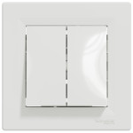 Выключатель проходной двухклавишный SCHNEIDER Asfora белый с рамкой EPH0600121