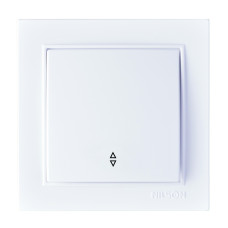 Выключатель проходной одноклавишный NILSON Thor белый 27111007