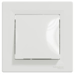 Вимикач прохідний одноклавішний SCHNEIDER Asfora бiлий з рамкою