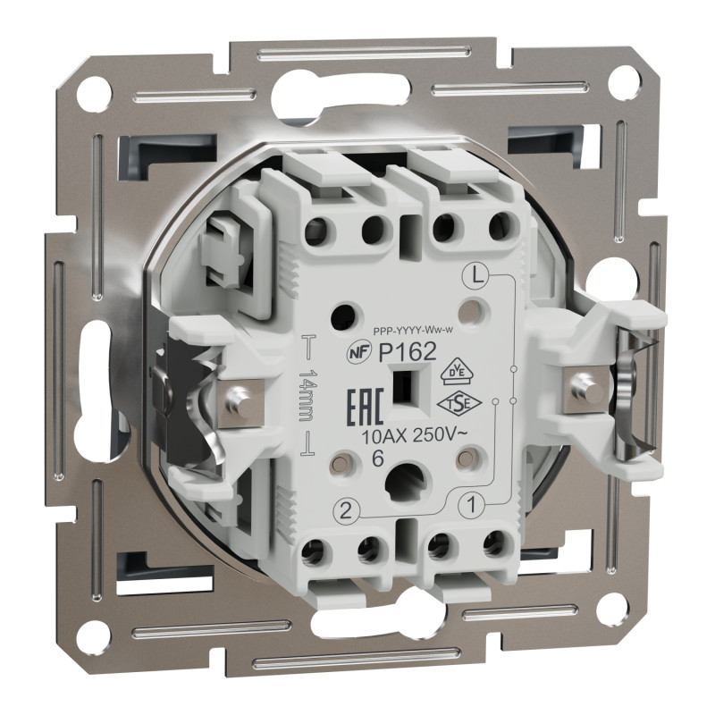Вимикач прохідний одноклавішний SCHNEIDER Asfora сталь EPH0400162