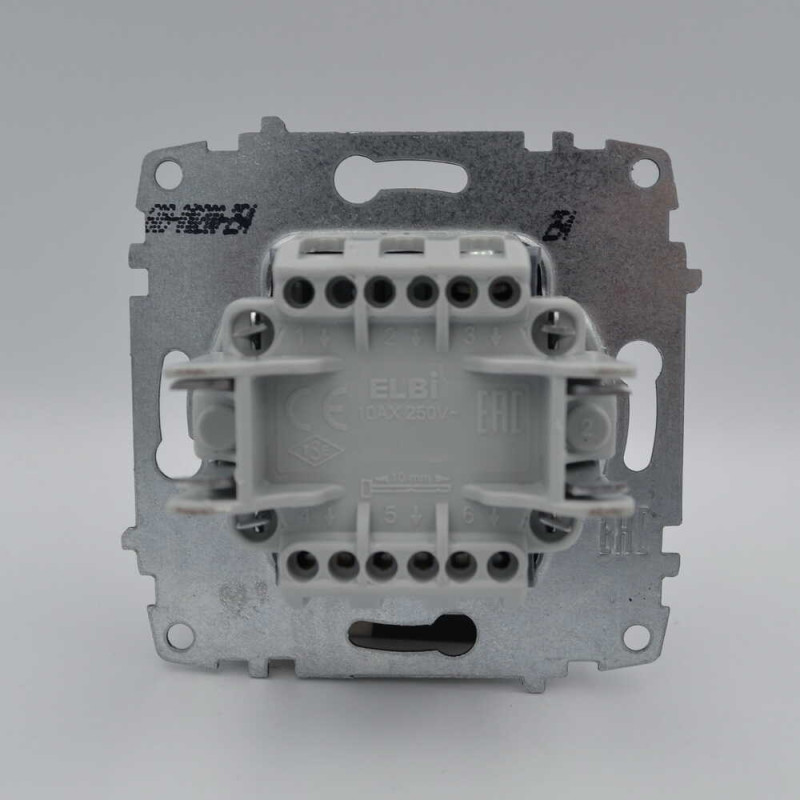 Вимикач триклавішний EL-BI Zirve білий Fixline (501-010201-254)