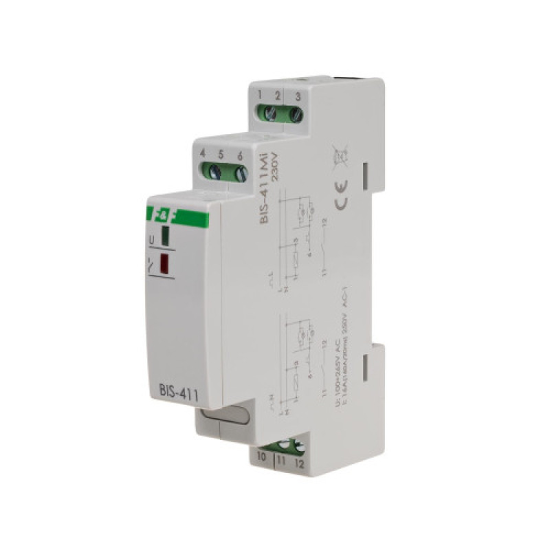 Реле импульсное BIS-411M-LED 165÷265 В AC 16 A (160 A/20 мс) F&F
