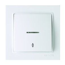 Выключатель проходной одноклавишный с подсветкой NILSON Thor белый 27111008