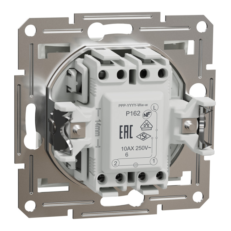 Выключатель проходной одноклавишный с подсветкой SCHNEIDER Asfora белый с рамкой EPH1500121