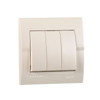 Выключатель трехклавишный LEZARD Deriy жемчужно-белый 702-3030-109