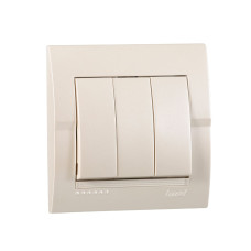 Выключатель трехклавишный LEZARD Deriy жемчужно-белый 702-3030-109