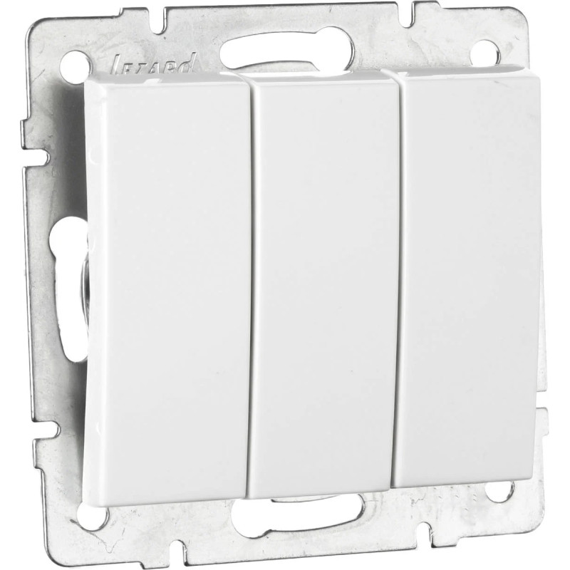 Выключатель трехклавишный LEZARD Rain белый 703-0288-109