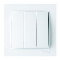 Выключатель трехклавишный NILSON Thor белый 27111066