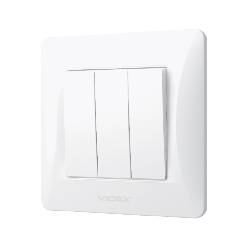Вимикач триклавішний VIDEX BINERA білий VF-BNSW3-W