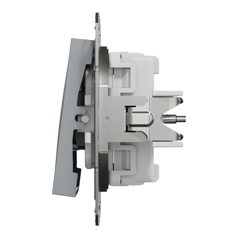 Выключатель трехклавишный SCHNEIDER Asfora сталь EPH2100162