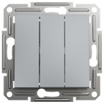 Выключатель трехклавишный SCHNEIDER Asfora сталь EPH2100162